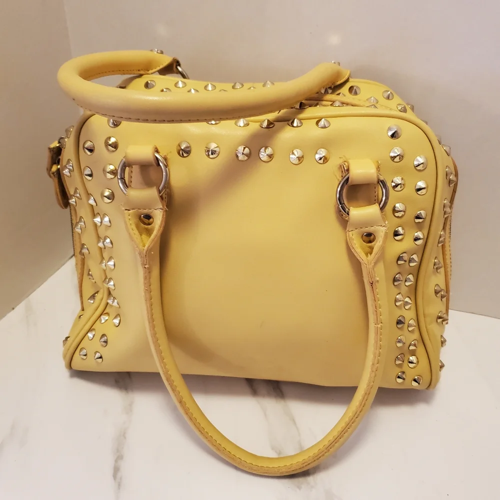 Yellow Studded Shoulder Bag - Picture 3 of 8